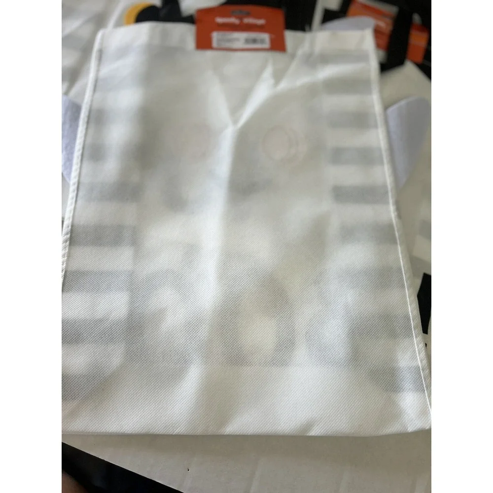 Trick or Treat Candy Bags Totes Halloween Fabric Ghost‎ Large Lot of 5 New White